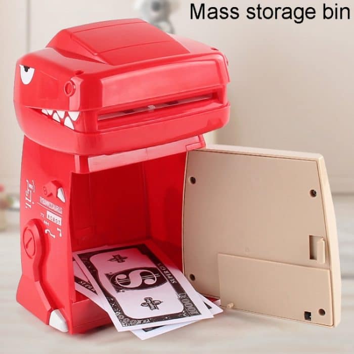 Kinder Cartoon Dinosaurier Passwort Münzbank Automatische rollende Münzbank Spielzeug, 16.5 x 12 x 20.5cm – Bild 7