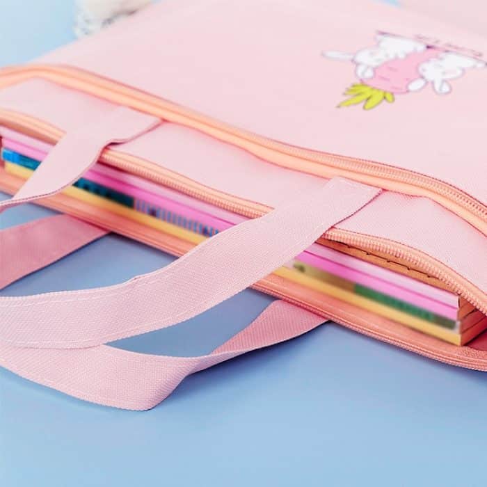 Reißverschluss-Canvas-Aktentaschen, A4-Ordnertasche für Studenten, tragbare Handtasche, Polar Bear (Blue), Little Rabbit (Pink), Little Rabbit (Tianlan), Little Rabbit (Purple), Yoga Cat (Blue), Fuck Cat (Pink), Fuck Cat (Purple), Embrace Rabbit (Pink)... – Bild 5