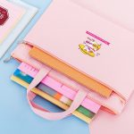 Reißverschluss-Canvas-Aktentaschen, A4-Ordnertasche für Studenten, tragbare Handtasche, Polar Bear (Blue), Little Rabbit (Pink), Little Rabbit (Tianlan), Little Rabbit (Purple), Yoga Cat (Blue), Fuck Cat (Pink), Fuck Cat (Purple), Embrace Rabbit (Pink)... – Bild 6