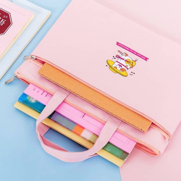 Reißverschluss-Canvas-Aktentaschen, A4-Ordnertasche für Studenten, tragbare Handtasche, Polar Bear (Blue), Little Rabbit (Pink), Little Rabbit (Tianlan), Little Rabbit (Purple), Yoga Cat (Blue), Fuck Cat (Pink), Fuck Cat (Purple), Embrace Rabbit (Pink)... – Bild 6