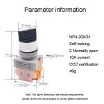 CHINT NP4-20 X/31 Drehknopf, 3 Positionen, selbstsperrender Transferschalter, Kontakte 2 normalerweise offen – Bild 5