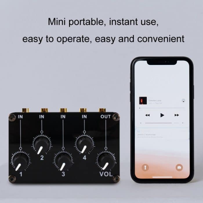 Tragbare 4-Wege-Stereo-Line-Passivmischpultkonsole, TX400 – Bild 7