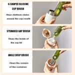 3-in-1 U-förmige Reinigungsbürste für Becherdeckel, Rillenreiniger für Wasserflaschenabdeckungen, B Gray, B Blue, B Green – Bild 5