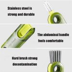 3-in-1 U-förmige Reinigungsbürste für Becherdeckel, Rillenreiniger für Wasserflaschenabdeckungen, B Gray, B Blue, B Green – Bild 6