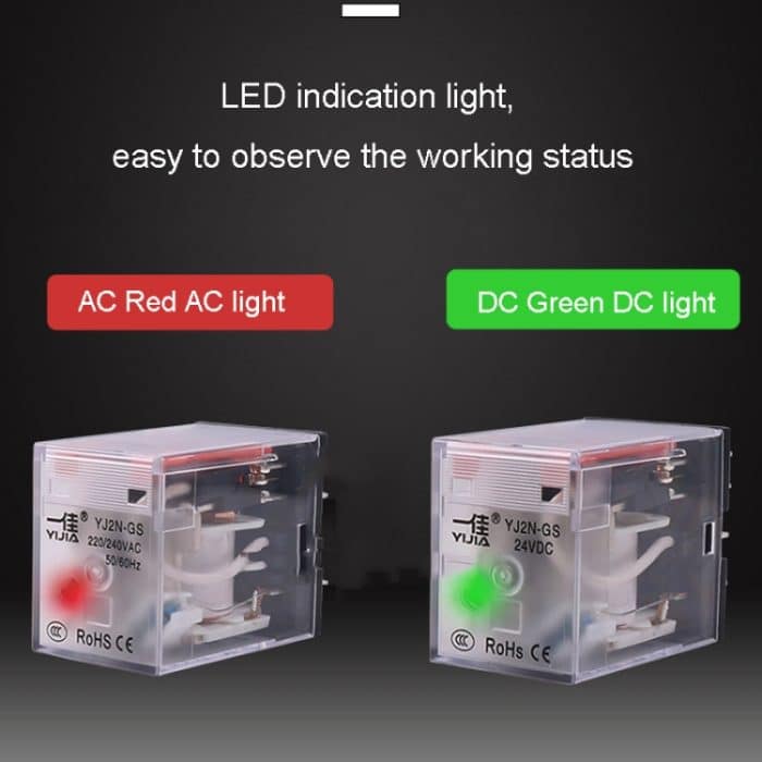 YIJIA YJ2N-GS 8-poliges 2-Wege-kleines elektromagnetisches Relais – Bild 5