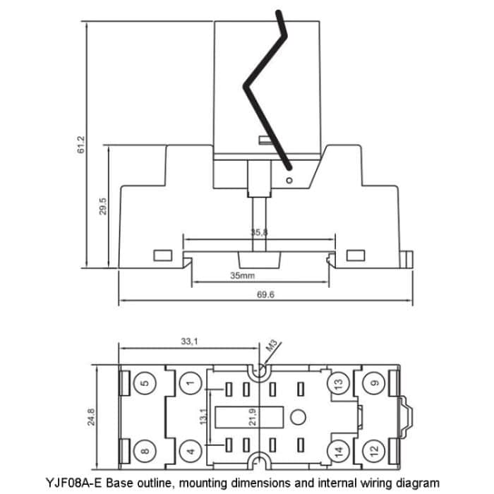 YIJIA YJ2N-GS 8-poliges 2-Wege-kleines elektromagnetisches Relais – Bild 7