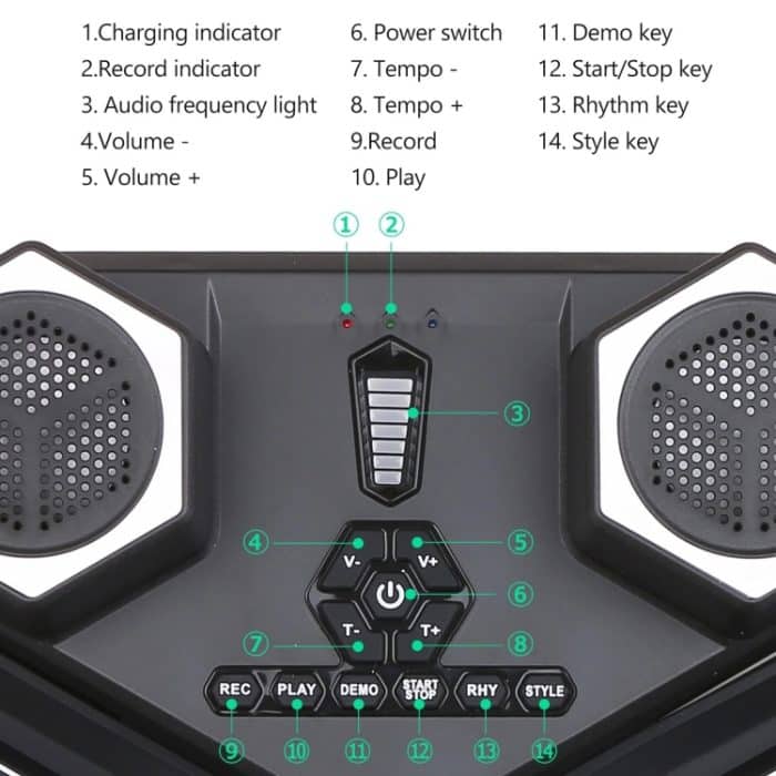 G6008 Desktop-Schlagzeug mit Sound, tragbares Lithium-Schlagzeug, Bluetooth-Übungstrommel für Kinder – Bild 7