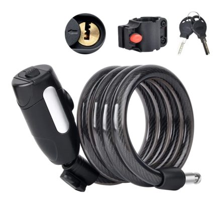 Festes, tragbares, diebstahlsicheres Fahrradschloss mit verdickter Stahldrahtkette, Bright Black 1.2m, Matte Black 1.5m, Matte Black 1.8m