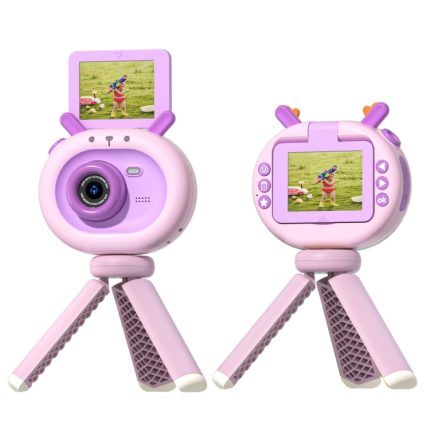 S2 2,4-Zoll-180-Grad-Flip-Screen-1080P-HD-Cartoon-Kinder-Digitalkamera mit Ständer