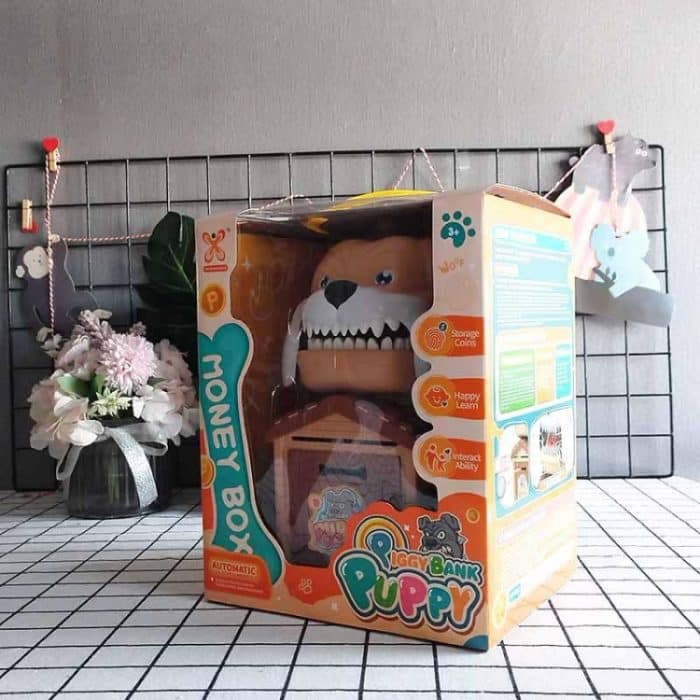 Niedliche Welpen-Münzensparkasse für Kinder, automatisches rollendes Geldglas, Einzahlungsautomat, Geschenk, 15 x 16 x 23cm – Bild 10