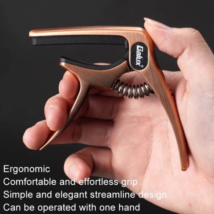 Galux GC501A Pitch-Clip für Akustikgitarre, Folk-Ukulele, Metall-Clip mit Aufbewahrungstasche, Black, Silver, Fantasy Color, Dark Wood Pattern – Bild 6