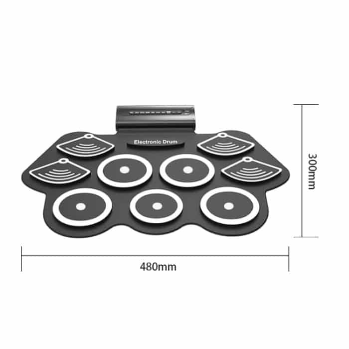 W562 Verdicktes 7-Trommel-Set aus Silikon, handgerollte Trommeln, Jazz-Trommeln, Percussion-Instrumente, elektronische Trommeln – Bild 3