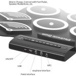 W562 Verdicktes 7-Trommel-Set aus Silikon, handgerollte Trommeln, Jazz-Trommeln, Percussion-Instrumente, elektronische Trommeln – Bild 5