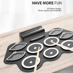 W562 Verdicktes 7-Trommel-Set aus Silikon, handgerollte Trommeln, Jazz-Trommeln, Percussion-Instrumente, elektronische Trommeln – Bild 6