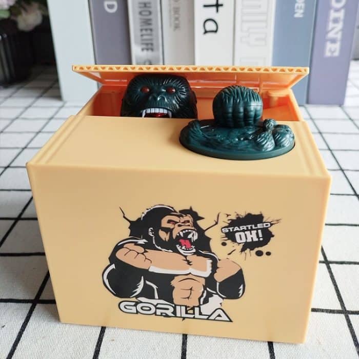 Cartoon Dinosaurier Spardose Geschenk Kinder Münze Spardose Spielzeug Ornament, 12.5 x 10.5 x 9.5cm – Bild 2