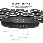W362 Silikon-Doppelhorn, handgerollte Trommeln, Fußpedal, Percussion, 7 Trommel-Kits, elektronische Trommeln – Bild 4
