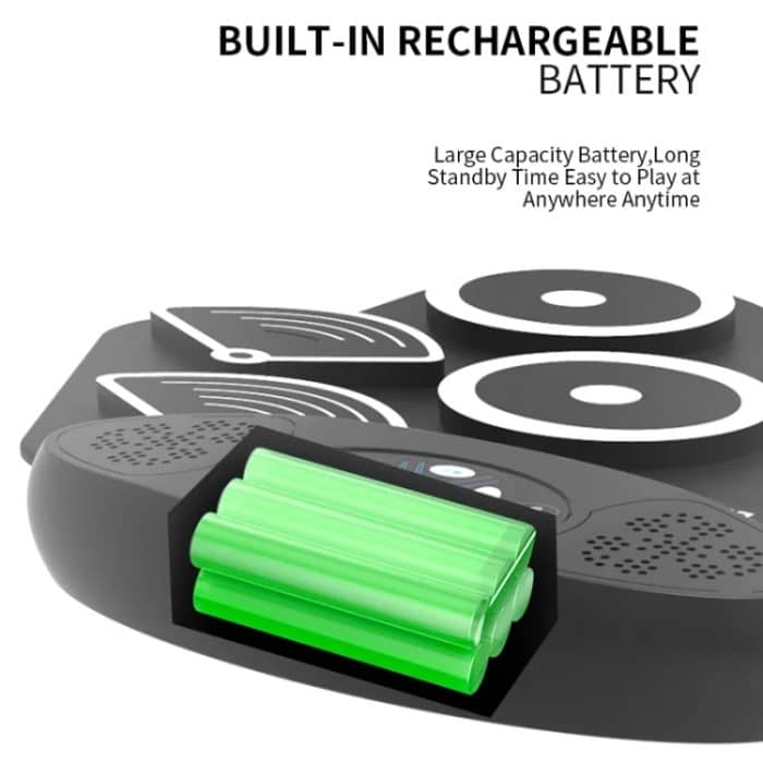 W362 Silikon-Doppelhorn, handgerollte Trommeln, Fußpedal, Percussion, 7 Trommel-Kits, elektronische Trommeln – Bild 5