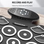 W362 Silikon-Doppelhorn, handgerollte Trommeln, Fußpedal, Percussion, 7 Trommel-Kits, elektronische Trommeln – Bild 8