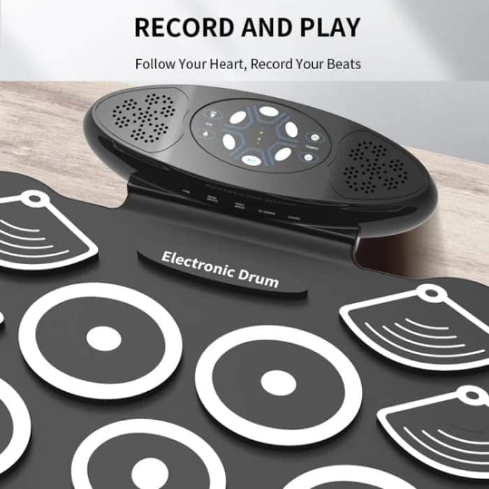 W362 Silikon-Doppelhorn, handgerollte Trommeln, Fußpedal, Percussion, 7 Trommel-Kits, elektronische Trommeln – Bild 8