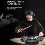 W362 Silikon-Doppelhorn, handgerollte Trommeln, Fußpedal, Percussion, 7 Trommel-Kits, elektronische Trommeln – Bild 9