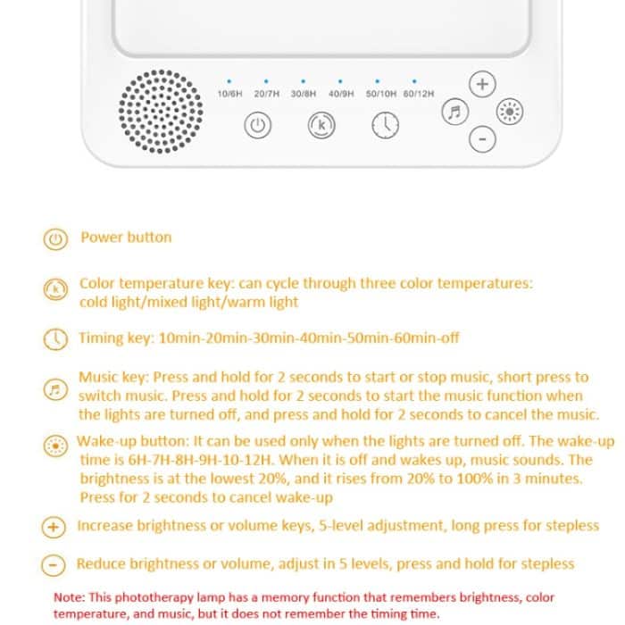 Simulierte Sonnenlichtlampe, weiße Geräusche, Maschine, trauriges Therapielicht mit Timer – Bild 8
