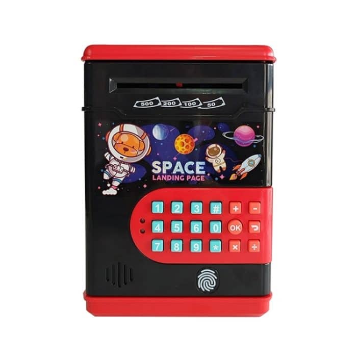 Space Astronaut Fingerabdruck Spardose Kinder Musik Passwort Spardose Spielzeug, 13.5 x 12.3 x 19.5cm – Bild 1