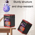 Space Astronaut Fingerabdruck Spardose Kinder Musik Passwort Spardose Spielzeug, 13.5 x 12.3 x 19.5cm – Bild 4