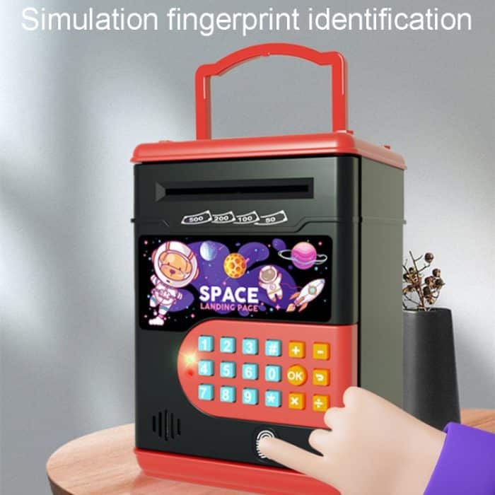 Space Astronaut Fingerabdruck Spardose Kinder Musik Passwort Spardose Spielzeug, 13.5 x 12.3 x 19.5cm – Bild 7