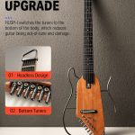 DONNER Smart Headless Silent Guitar Travel Tragbare abnehmbare Akustikgitarre, Maple, Maple Model Black, Mahogany, Mahogany Sunrise Color – Bild 11