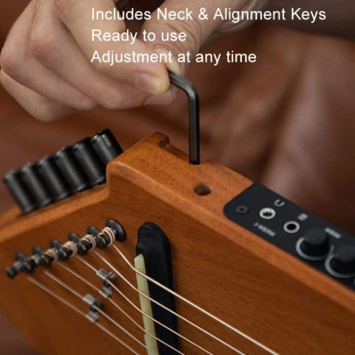 DONNER Smart Headless Silent Guitar Travel Tragbare abnehmbare Akustikgitarre, Maple, Maple Model Black, Mahogany, Mahogany Sunrise Color – Bild 4