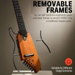 DONNER Smart Headless Silent Guitar Travel Tragbare abnehmbare Akustikgitarre, Maple, Maple Model Black, Mahogany, Mahogany Sunrise Color – Bild 9