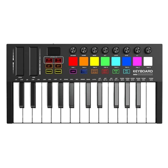 TBD0604281601A.jpg MD02 25-Tasten-USB-Tastatur und Drum-Pad, MIDI-Controller, Keyboard-Klavier, MD02 – Bild 1