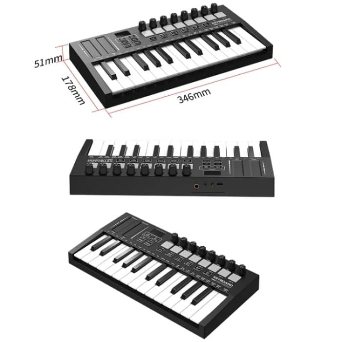 MD02 25-Tasten-USB-Tastatur und Drum-Pad, MIDI-Controller, Keyboard-Klavier, MD02 – Bild 2