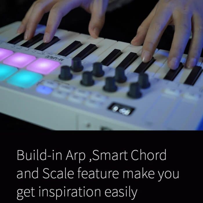 M-VAVE SMK-25 USB-MIDI-Keyboard-Controller mit 8 Back-Drum-Pads, M-VAVE SMK-25 – Bild 11