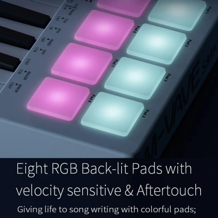 M-VAVE SMK-25 USB-MIDI-Keyboard-Controller mit 8 Back-Drum-Pads, M-VAVE SMK-25 – Bild 8