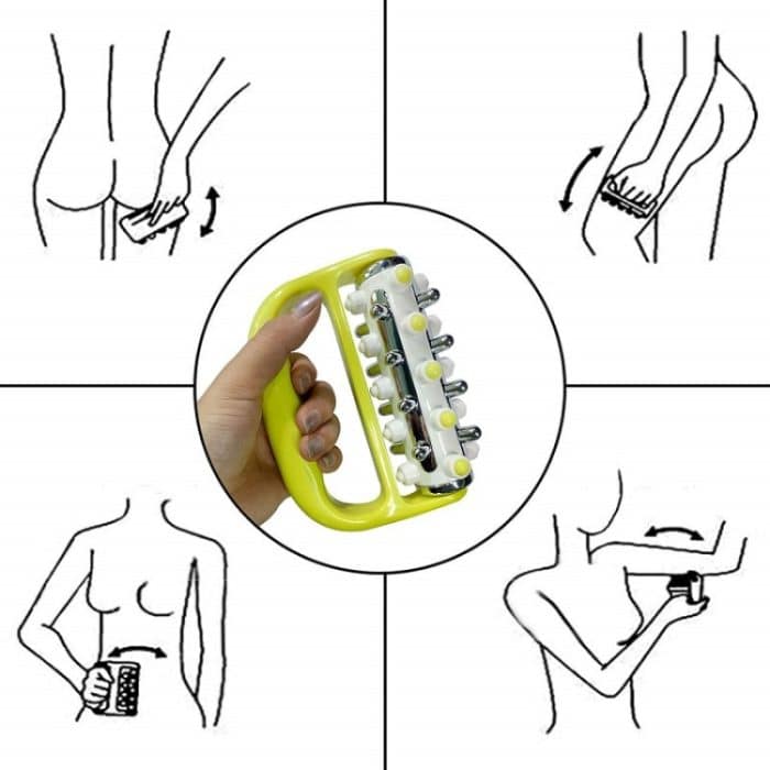 Beruhigendes Handmassagegerät mit gebogener fünfreihiger Eisensäule und Rollenrolle – Bild 3