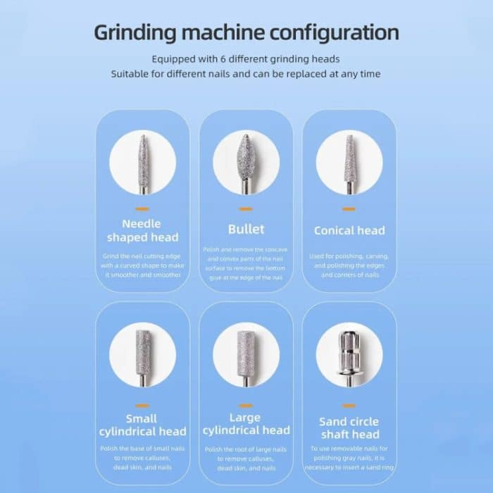 HX-08 Tragbarer Maniküre-Entferner und Polierer mit USB-Aufladung für Heim-Nagelkunstwerkzeuge, HX-08 (Grey) – Bild 9