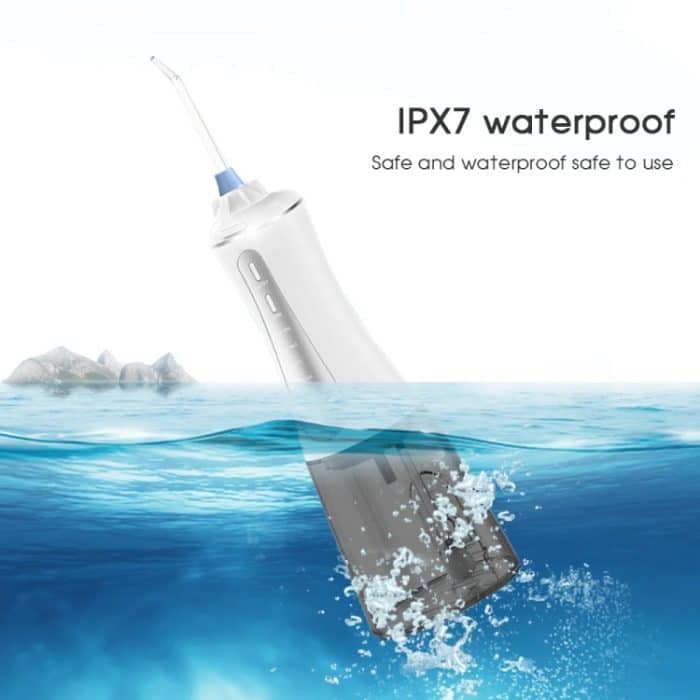 Munddusche mit 350 ml Wassertank, wiederaufladbar, verstellbare Munddusche mit 5 Gängen, White+Gray Tank, Black +Gray Tank, White+Blue Tank, With Bracket White, With  Bracket Black, With  Bracket Black Gray – Bild 4