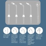 Munddusche mit 350 ml Wassertank, wiederaufladbar, verstellbare Munddusche mit 5 Gängen, White+Gray Tank, Black +Gray Tank, White+Blue Tank, With Bracket White, With  Bracket Black, With  Bracket Black Gray – Bild 8