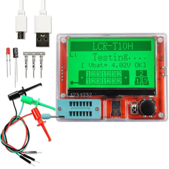 LCR-T10H Transistor-Tester, TFT-Display für Dioden-Trioden-Kondensator-Widerstandstest, LCR-T10H Built Lithium Battery, LCR-T10H  Dry Battery – Bild 1