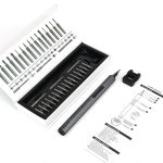 BAKU Elektro-Schraubendreher-Set für Arbeitsplatte, 280 U/min/min, 0,35 Nm, mit 20 Bits