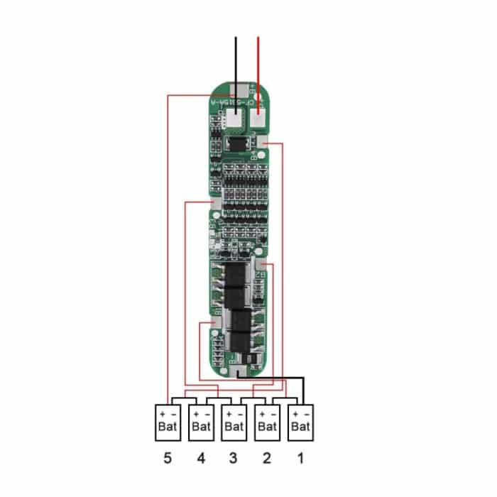 5 Saiten 18,5 V 18650 Lithium-Batterie-Schutzplatine Anti-Überladung Tiefentladung 21 V Solar-Batterie-Schutzplatine – Bild 4