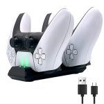 Für PS5 Controller Dock Ladegerät Gamepad Dual Port Schnellladegerät, For PS5 (White), For PS5 (Black) – Bild 2