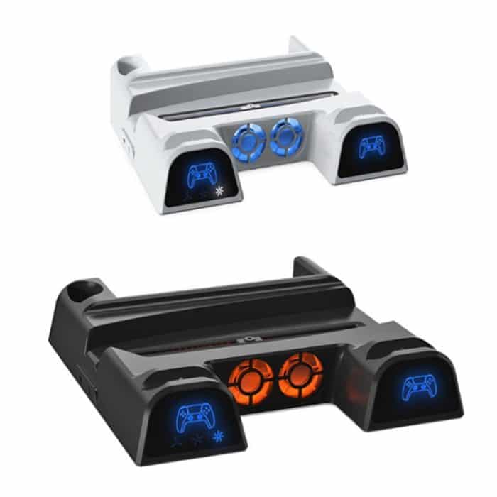 DOBE Für PS5 Gamepad Multifunktions-Dual-Ladegerät Lüfterbasis mit Festplatten-Organizer – Bild 2