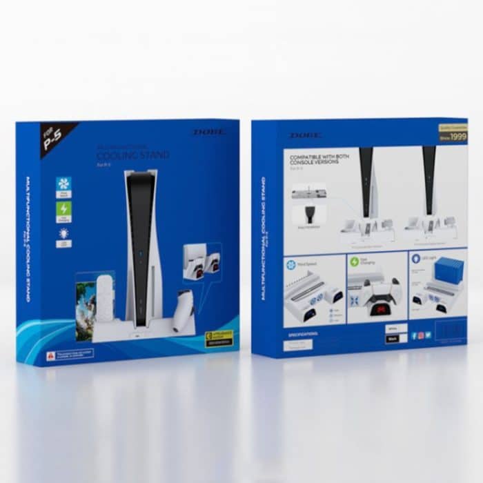 DOBE Für PS5 Gamepad Multifunktions-Dual-Ladegerät Lüfterbasis mit Festplatten-Organizer – Bild 12
