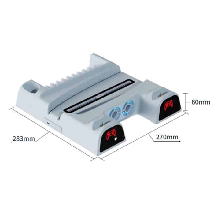 DOBE Für PS5 Gamepad Multifunktions-Dual-Ladegerät Lüfterbasis mit Festplatten-Organizer – Bild 3