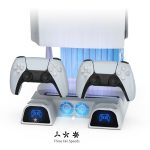 DOBE Für PS5 Gamepad Multifunktions-Dual-Ladegerät Lüfterbasis mit Festplatten-Organizer – Bild 4
