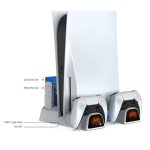 DOBE Für PS5 Gamepad Multifunktions-Dual-Ladegerät Lüfterbasis mit Festplatten-Organizer – Bild 5