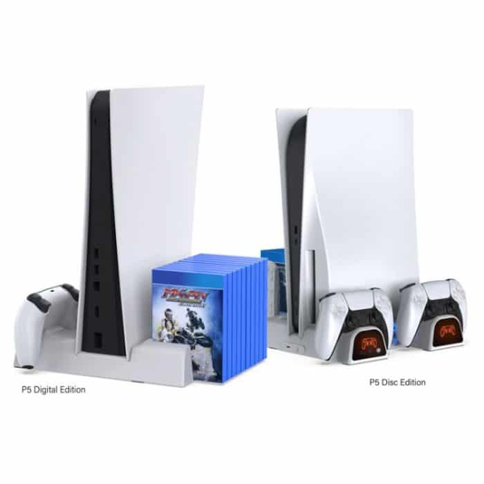 DOBE Für PS5 Gamepad Multifunktions-Dual-Ladegerät Lüfterbasis mit Festplatten-Organizer – Bild 6