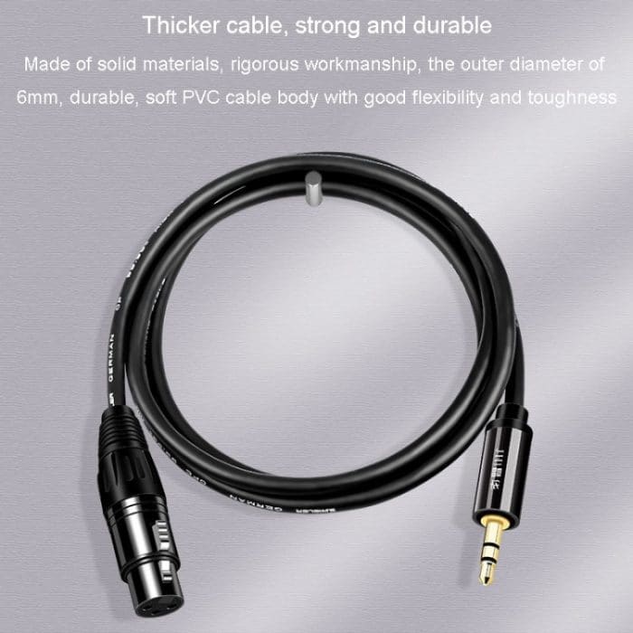JINGHUA 3,5-mm-Stecker auf XLR-Buchse, Mikrofonkabel, Computer-Mixer-Audiokabel, 1.5m, 3m, 5m, 10m – Bild 3